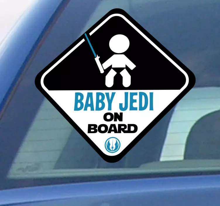 Baby jedi ombord bil klistermärke - Tenstickers
