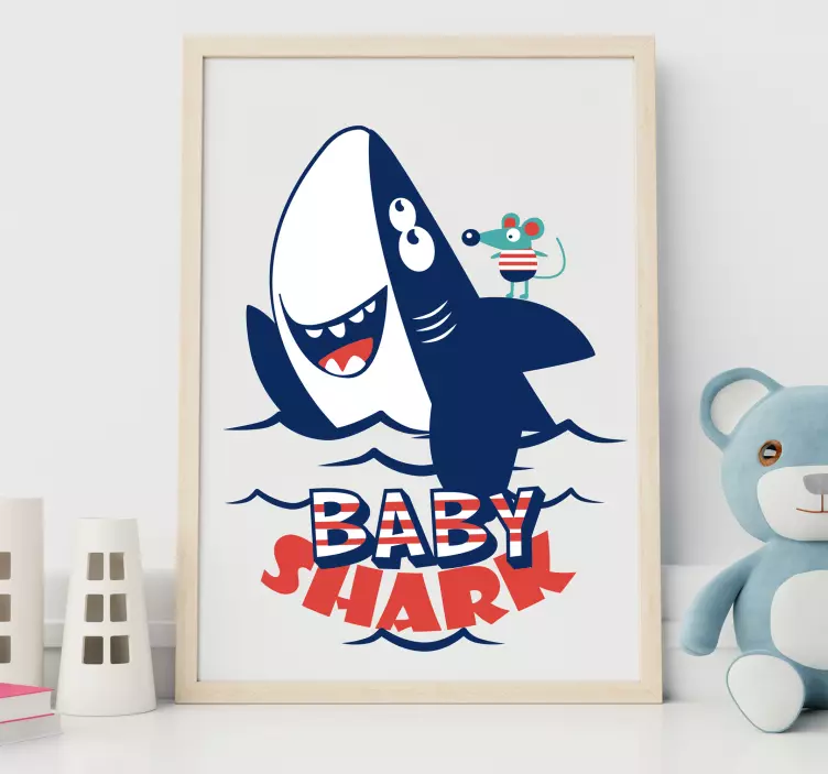 Baby shark barnens klistermärke - Tenstickers