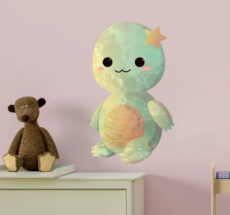 Baby sköldpadda ritning fisk vägg klistermärke - Tenstickers