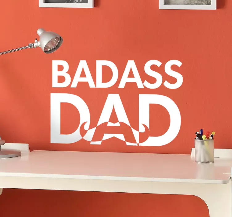 Badass pappa vägg klistermärke - Tenstickers