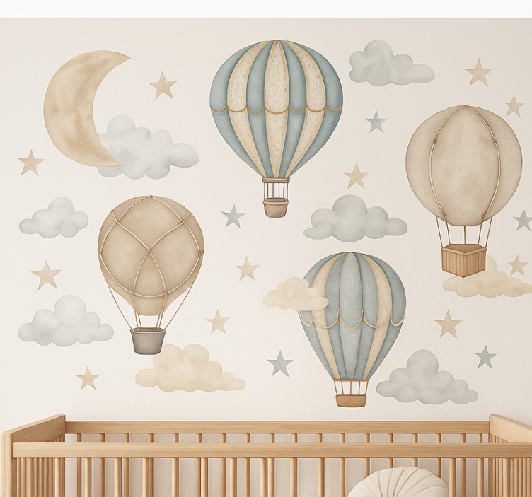 Balony i chmurki wallsticker - Tenstickers