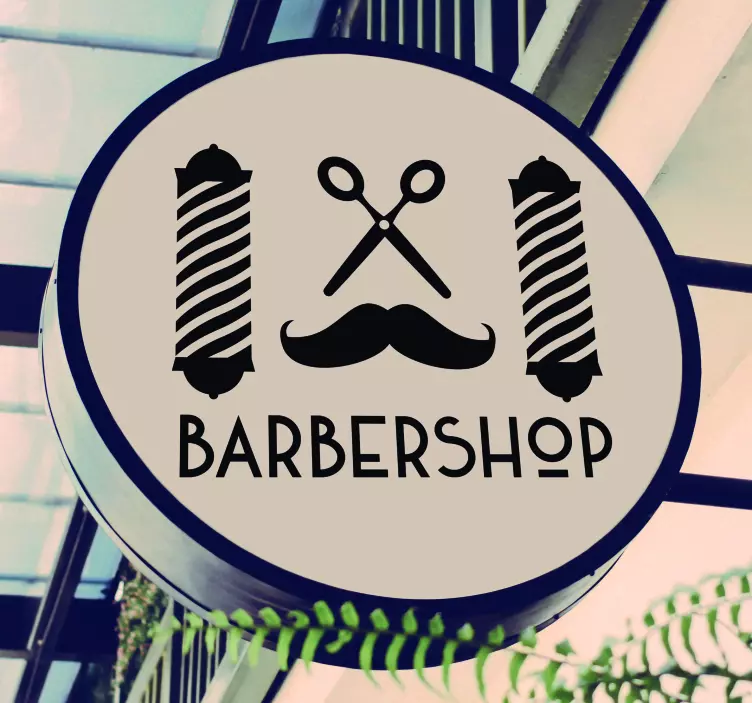 Barbershop artiklar vinyl banner - Tenstickers