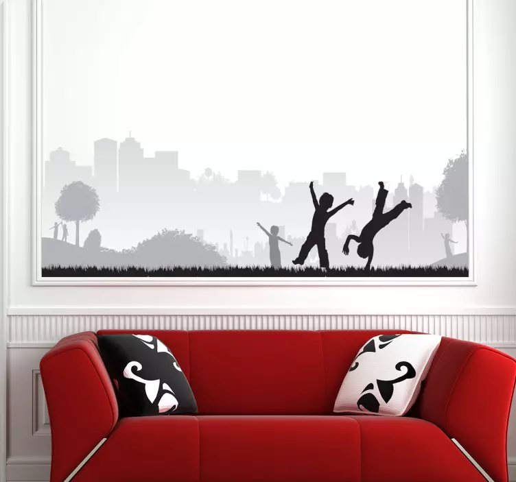 Barn i parken klistermärke - Tenstickers