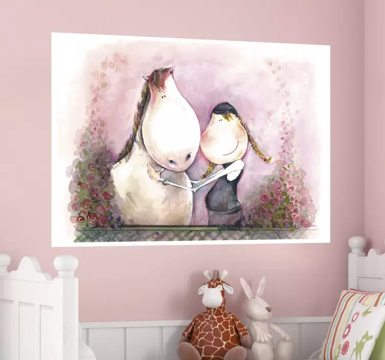 Barn jag älskar min häst väggmålning - Tenstickers