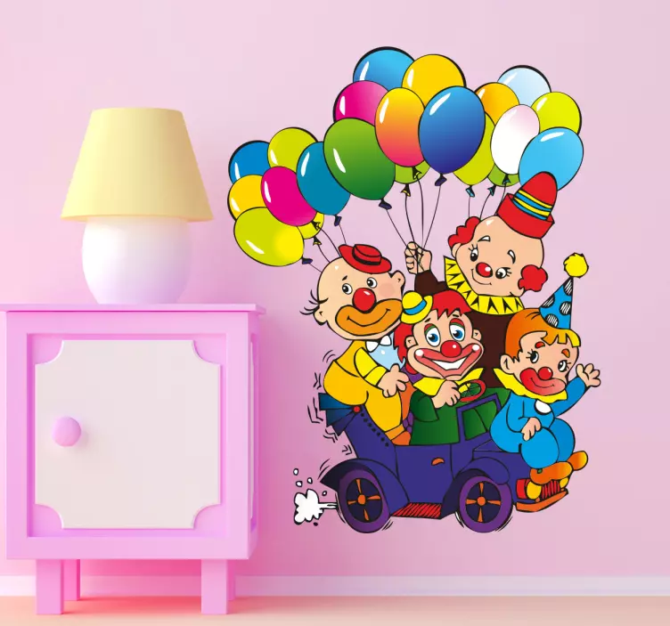 Barn klistermärken clowner och ballonger - Tenstickers