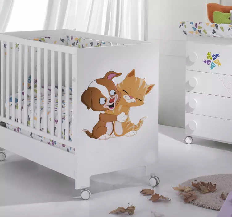 Barn klistermärken kramar katt & hund - Tenstickers