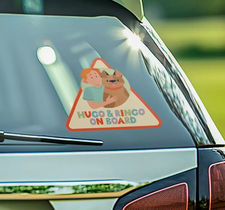 Barn och hund ombord Väggklistermärken bilar - Tenstickers
