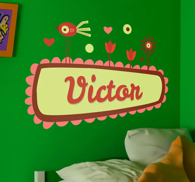 Barn personaliserade namn vägg klistermärke - Tenstickers