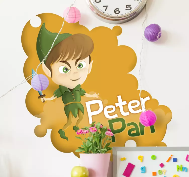 Barn peter pan art väggdekor - Tenstickers