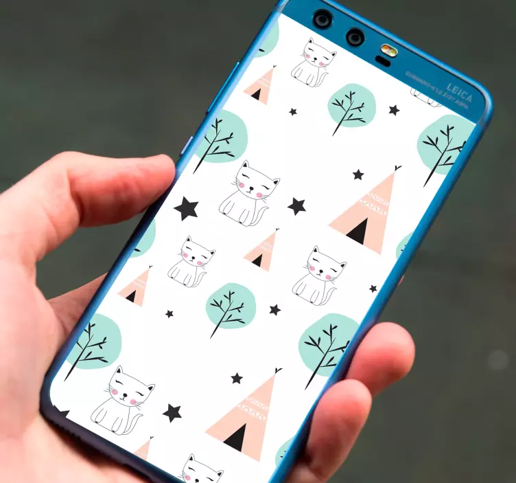 Bedårande kattmönster Huawei klistermärke - Tenstickers
