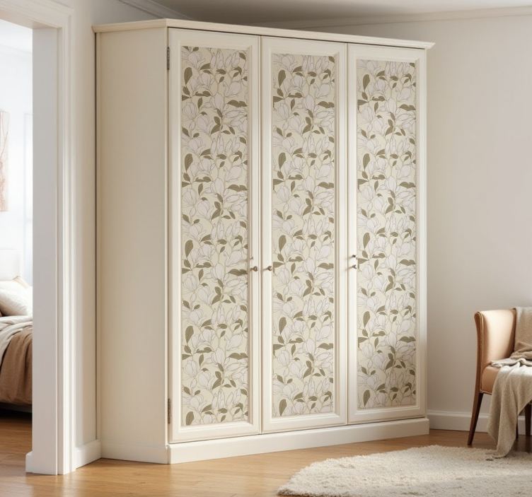 Beige magnoliablommor klistermärken til möbler - Tenstickers