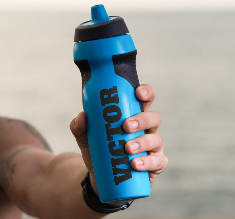 Bidon med namn anpassningsbar klistermärke - Tenstickers