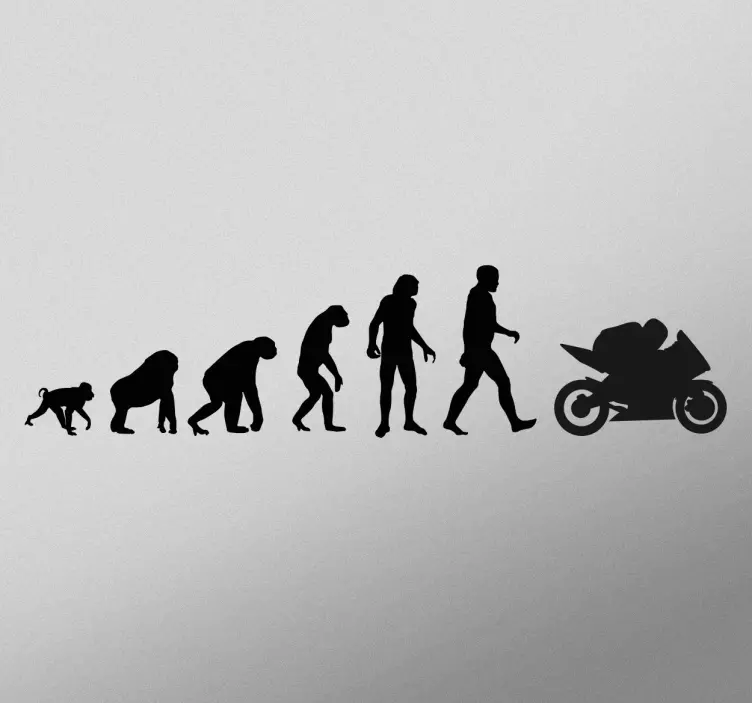 Biker evolution klistermärke - Tenstickers