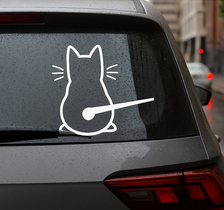 Bil klistermärke katt med rörlig svans - Tenstickers