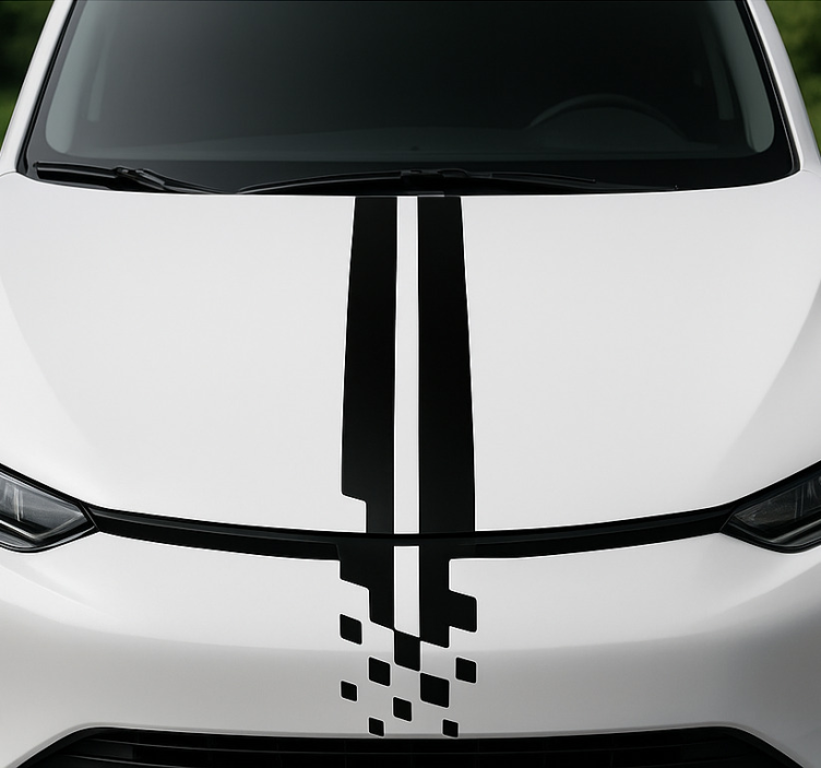 Abstract stripes för motorhuv bil klistermärke - Tenstickers