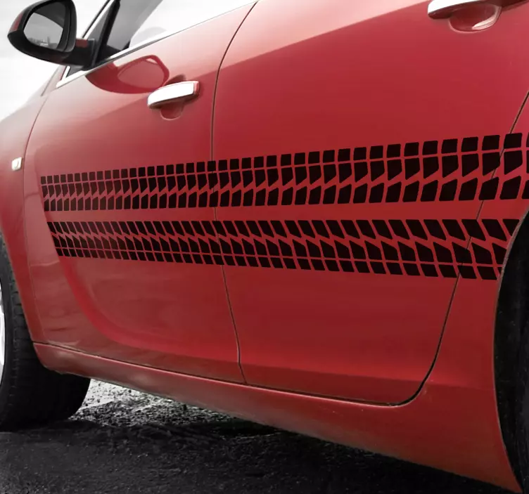 Bil hjul rak linje bil klistermärke - Tenstickers