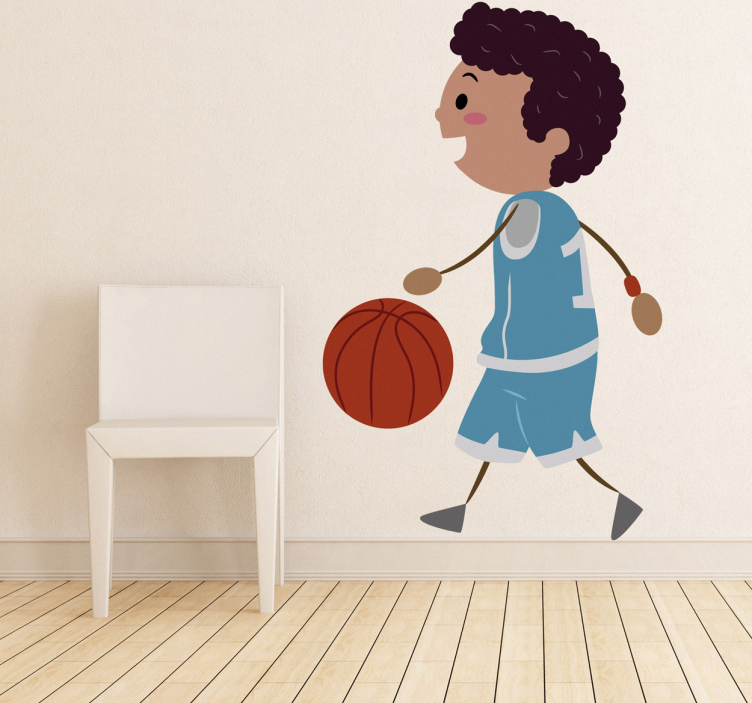 Blå animerad spelare basketboll klistermärken - Tenstickers