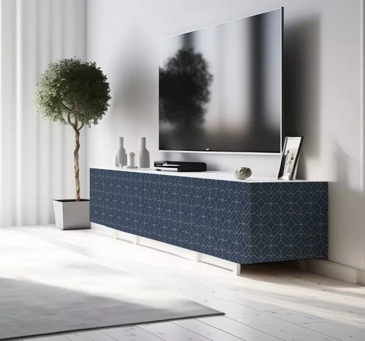 Blå art déco Väggklistermärken linjer - Tenstickers