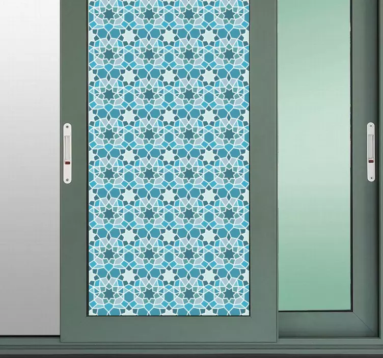 Blå geometrisk dörrklistermärke - Tenstickers