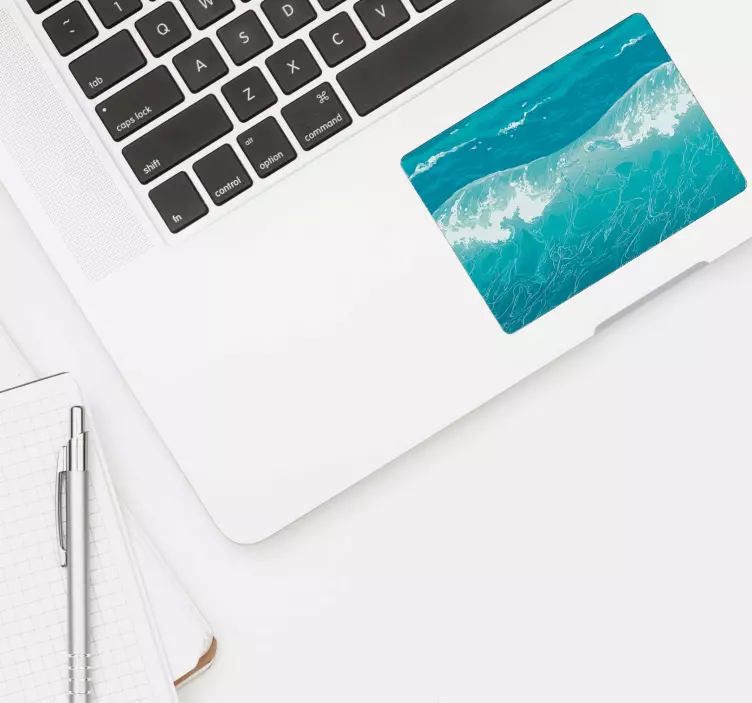 Blå havet trackpad laptop klistermärke - Tenstickers