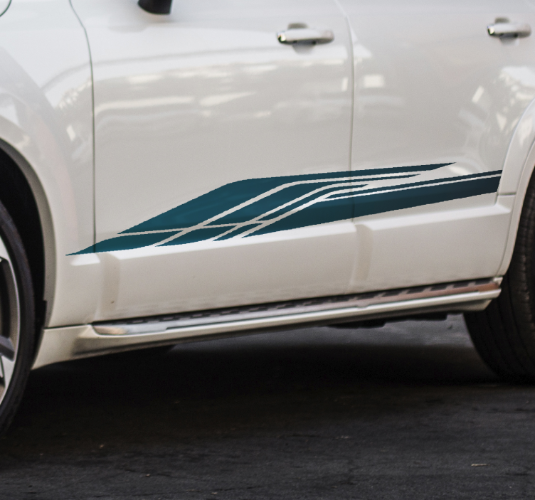 Blå racing stripe bil klistermärke - Tenstickers