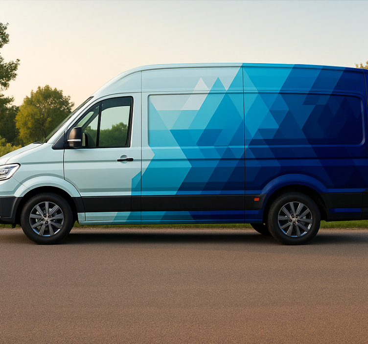 Blå trianglar design skåpbilsklistermärke - Tenstickers