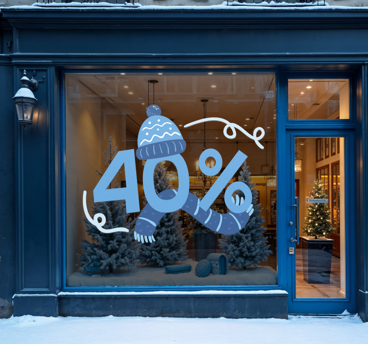 Blå vinterrabatt rea-klistermärke - Tenstickers