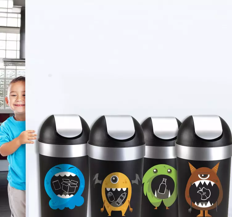 Blandade papperskorgs-klistermärken - Tenstickers