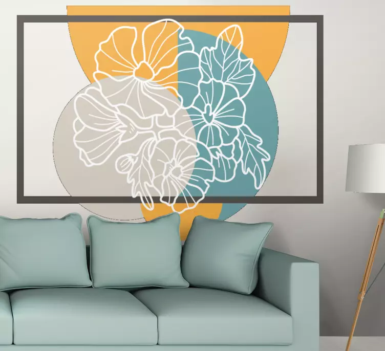 Blomformad design skyltfönster klistermärken - Tenstickers