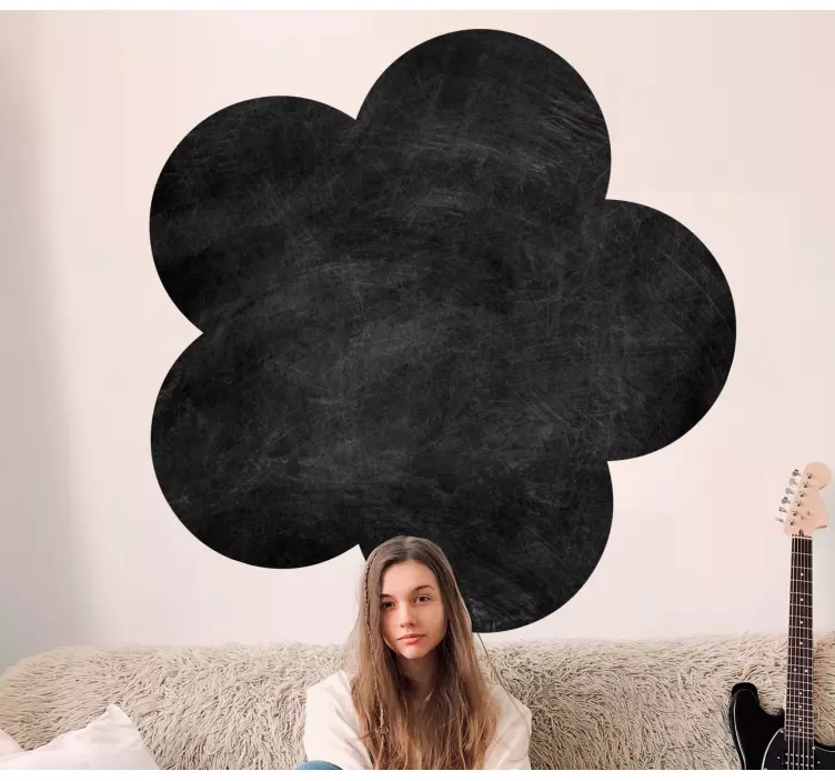 Blomformade överlägg krittavla klistermärken - Tenstickers