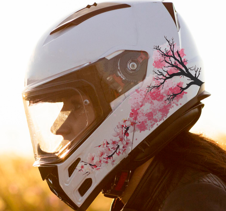 Blommande blommor motorcykelklistermärke - Tenstickers