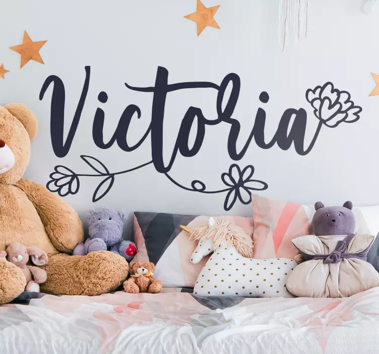 Anpassningsbar blomgavel klistermärke för barn - Tenstickers