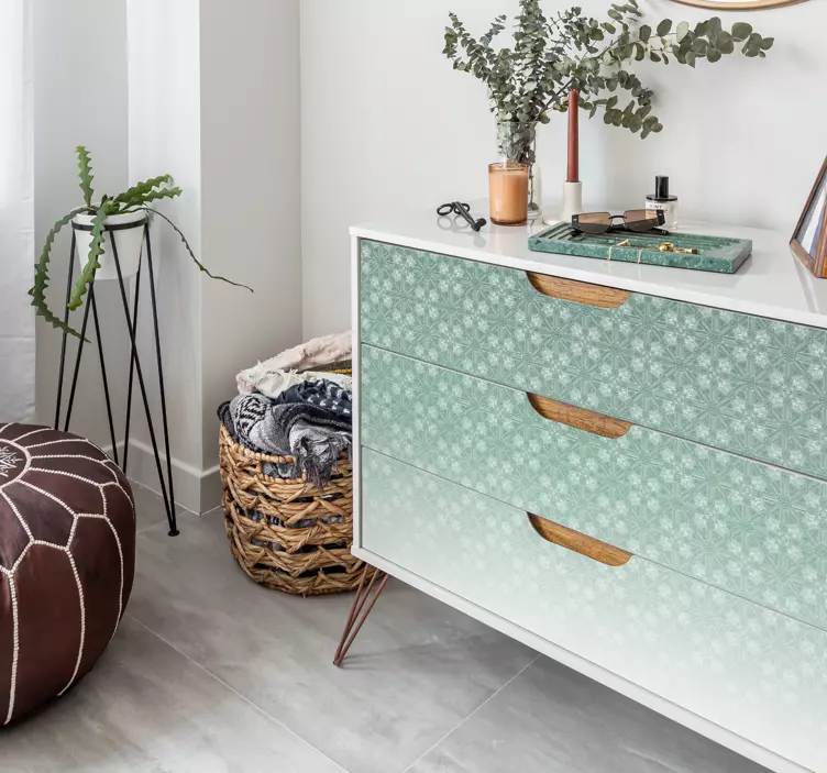 Blommigt blekningsmönster klistermärken til möbler - Tenstickers