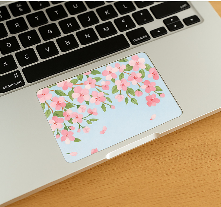 Blommigt fingeravtrycksfodral Touchpad klistermärke - Tenstickers