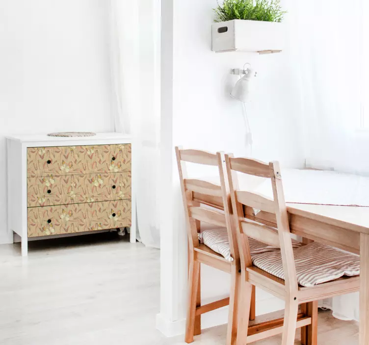 Höstens floresmönster klistermärken til möbler - Tenstickers