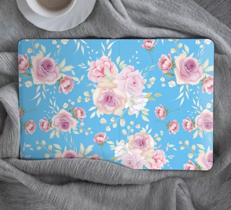 Blommönstrad klistermärke för bärbar - Tenstickers