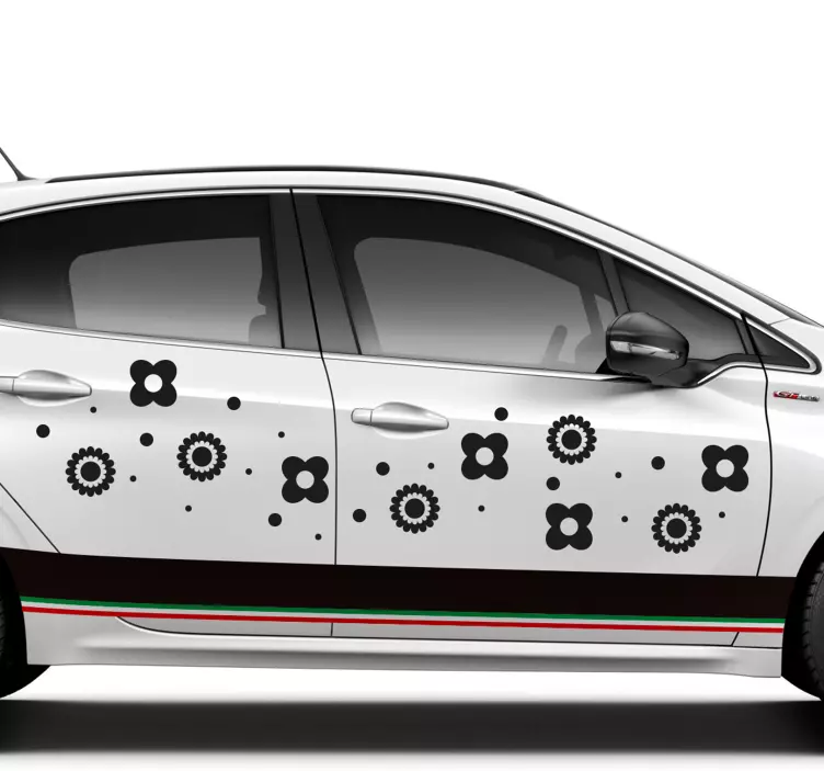 Blommor bil fordon klistermärke - Tenstickers