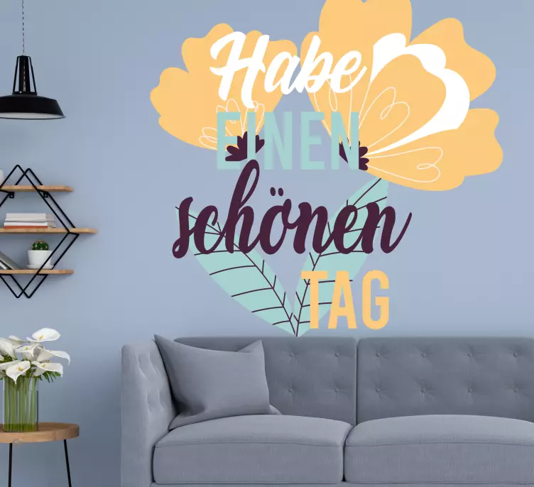 Blommor och hälsningar text klistermärke - Tenstickers