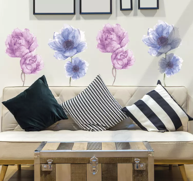 Blommor väggdekor - Tenstickers