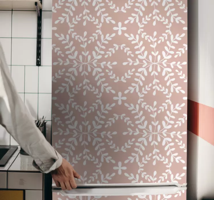 Blommotivomslag kylskåp klistermärken - Tenstickers