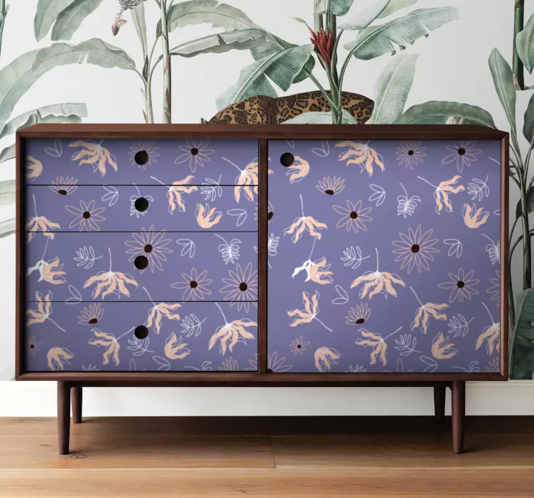 Blommotivyta Väggklistermärken djur - Tenstickers