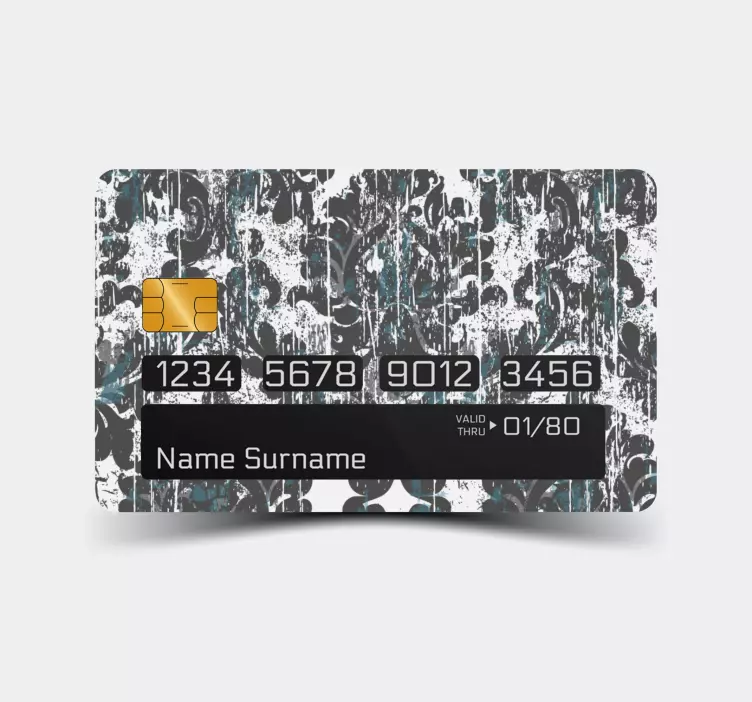 Blomsteremblem design kreditkort klistermärke - Tenstickers