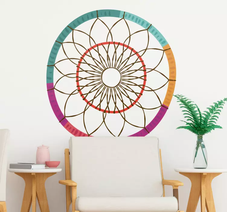 Bohemian dream catcher abstrakt vägg klistermärke - Tenstickers