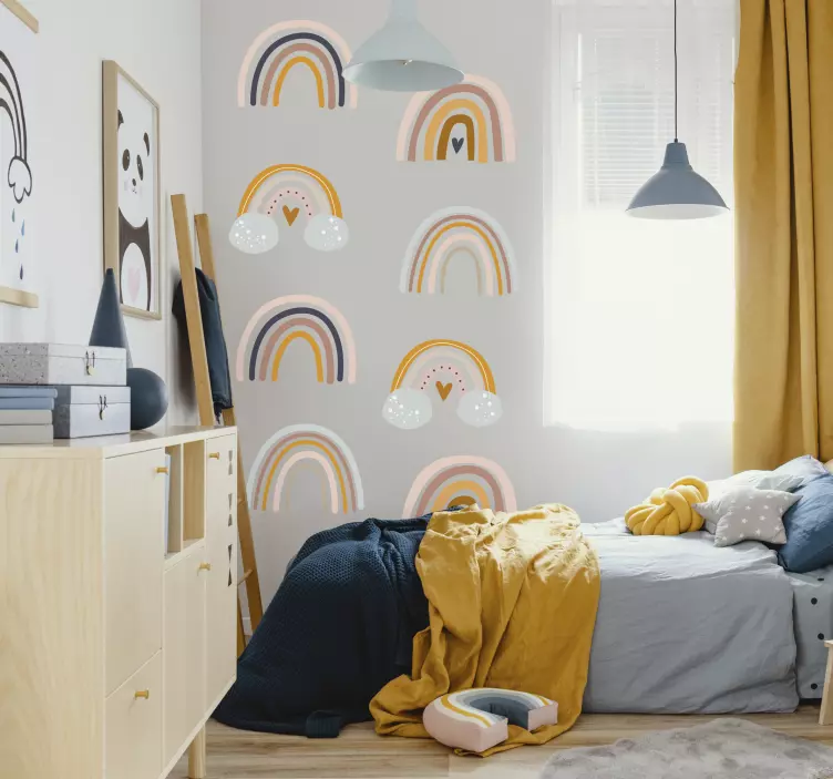 Boho regnbågar Väggklistermärken barnrum - Tenstickers