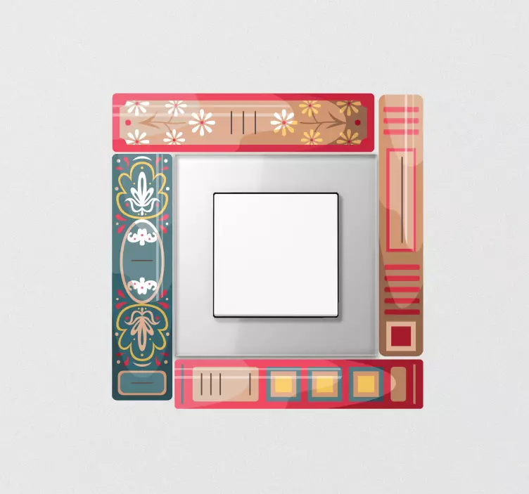 Boktema design ljusströmbrytare klistermärke - Tenstickers