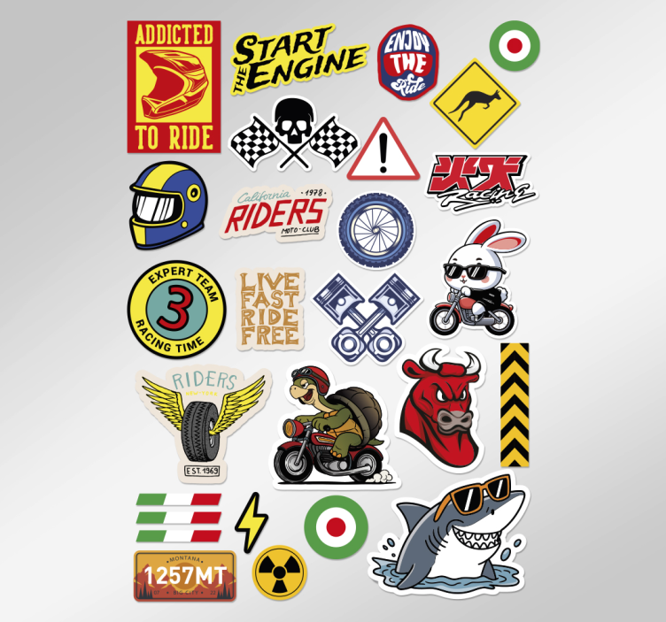 Bombdesignpaket motorcykelklistermärke - Tenstickers