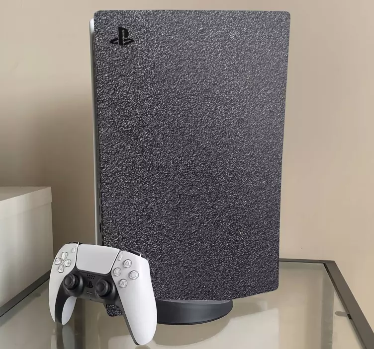 Borstad svart stål ps5 klistermärke - Tenstickers