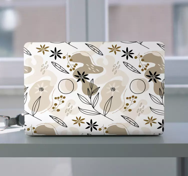 Botanisk elementkomposition klistermärke för bärbar - Tenstickers