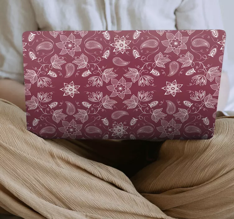 Botanisk tryckstil klistermärke för bärbar - Tenstickers