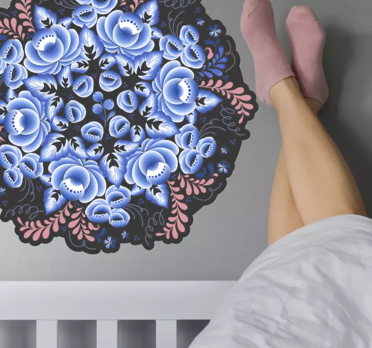 Botaniskt mandalamotiv blomma klistermärke - Tenstickers